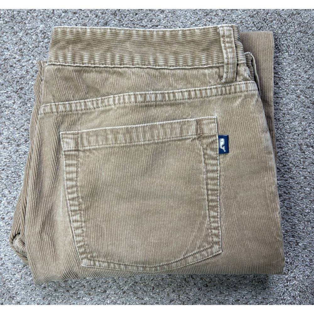 Vineyard‎ Vines Mens 5 Pocket Corduroy Pants Straight Leg 34x30 Tan Brown